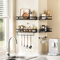 Étagère murale moderne en bois et porte-serviettes flottant pour salle de bain et salon