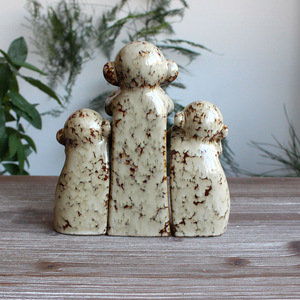 Ornements créatifs pour animaux de maison Céramique tournée au four pour une famille de <span class=keywords><strong>trois</strong></span> personnes N'écoutez pas Ne regardez pas Ne parlez pas de singe - Product Image 3