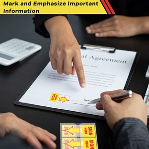 Foska – Nouveaux autocollants adhésifs rouges, jaunes et verts pour marquage de documents, livres, classement de bureau et fournitures de notaire - Product Image 4