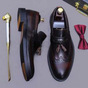 Zapatos de Hombre de Alta Gama, de Cuero Genuino, Sin Cordones, Otoñales, Impermeables, Transpirables y Suaves, Casuales de Oficina, a la Moda - Product Image 4