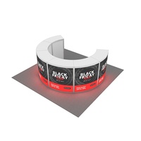 Table d'affichage LED modulaire incurvée portable en aluminium pliable pour exposition et promotion commerciale