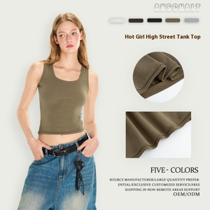 Chaleco Corto de Tirantes para Mujer, Estilo Americano, Color Sólido, Tendencia Verano 2025, 260g, Estilo Urbano, Spice Girls - Product Image 4