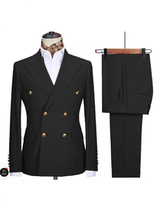 Completo da Uomo <span class=keywords><strong>Viola</strong></span> Taglie Forti, Traspirante, Doppiopetto, con Colletto alla Coreana, 100% Cotone Pettinato, Giacca e Pantaloni Tinta Unita, per Sposo - Product Image 3