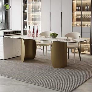 <span class=keywords><strong>Table</strong></span> à manger de luxe pour la maison de <span class=keywords><strong>style</strong></span> <span class=keywords><strong>scandinave</strong></span>, ensemble <span class=keywords><strong>table</strong></span> à manger extra longue <span class=keywords><strong>extensible</strong></span> en ardoise - Product Image 2