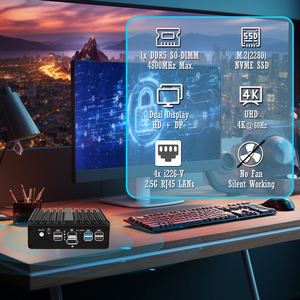 US Stock Fanless <strong>Mini</strong> PC N100, 16GB DDR5 RAM + 512GB NVMe SSD, 4K Dual Display, 4xi226V LAN, 1xCOM, 4G/5G SIM Slot - Product Image 2