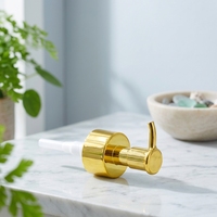 Pompe pulvérisatrice anti-déversement pour distributeur de savon liquide 28/410 24/410, avec fermeture en aluminium lisse et côtelée, pour cosmétiques, shampoing, corps et mains