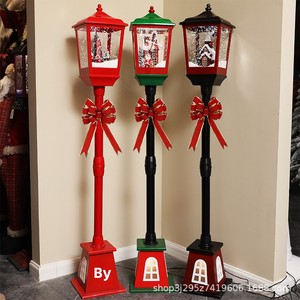 Décorations de Noël transfrontalières en résine de Chine : Ornement de <span class=keywords><strong>lampadaire</strong></span> musical avec effet de neige, Père Noël, Bonhomme de neige, Cerf – Idéal pour les hôtels - Product Image 3