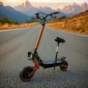 11inch Off Road Tire E Scooter 30ah 40ah 60-90KM Long Range Dual Motor Finger Throttle 60V Foldable Electric Scooter with Seat - Product Image 1