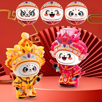 Porte-clés en PVC en gros, motif panda créatif à visages interchangeables et dansants, jouets mignons et exquis pour enfants, cadeau