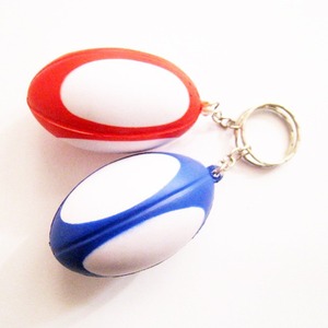 Mprinted <b>Cheap</b> Customized PU Rugby Stress Ball Key <b>Chain</b> Football Foam Ball Key Ring - Product Image 2