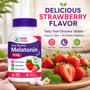 Suplemento de Fresa para Dormir de Marca Privada, Disolución Rápida, Bienestar Nocturno para Adultos, Tabletas de Melatonina de Fresa OEM - Product Image 5