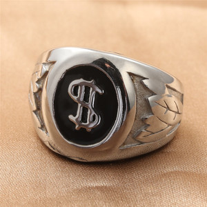 Men's <b>Titanium</b> Steel <b>Ring</b> With US Dollar Logo Silver Color Retro Punk Style Geometric Design Gift Jewelry 16017 - Product Image 1