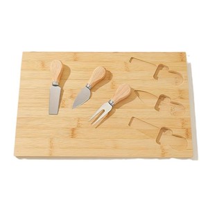 Bamboo Cheese <b>Board</b> Set With Knives 3 Piece Cutting <b>Board</b> For Cheese And Bread Serving Western Style Kitchen <b>Tool</b> - Product Image 5
