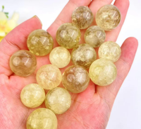 Sphère de cristal de citrine naturelle écologique polie, perle de pierre Feng Shui pour la décoration intérieure et les cadeaux DIY