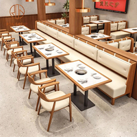 Canapé de stand personnalisé pour café, restauration rapide, café commercial, restaurant en bois, banquette, mobilier, table, ensemble de sièges en C
