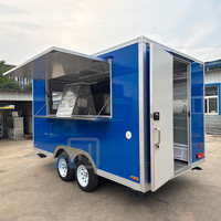 Remorque de chariot alimentaire sur mesure de 4 m/13 pi avec cuisine complète, en acier résistant à la rouille, certifiée DOT CE, pour le service de restauration rapide et de collations en extérieur
