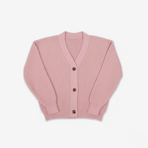 Cárdigan de punto casual, sencillo, con cuello en V, color liso, 100% acrílico, antiarrugas, tejido vietnamita, sin estampado, con 3 botones. - Product Image 1