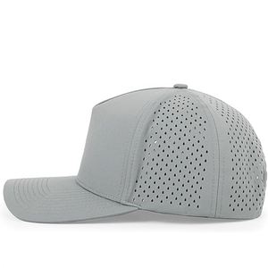 Casquettes de baseball tendance personnalisées imperméables à perforations découpées au laser, style plat classique, 100 % coton, pour le sport - Product Image 1