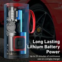 Compresseur d'air portable 12V pour voiture, vélo, moto, 150 PSI, fonctionne sur batterie, gonfleur de pneus avec écran LED et batterie externe