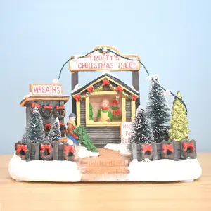 wood house led craft molds resin village new outdoor christmas decorations 2021