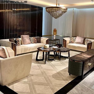 Foshan Factory Italian Fashion Brand Luxury Living Room Furniture Modern Divano Design Varsace White Leather <strong>Sofa</strong> - Product Image 2