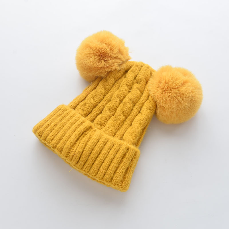 cotton knit hat for baby beanies cap baby pom pom hat winter baby hat