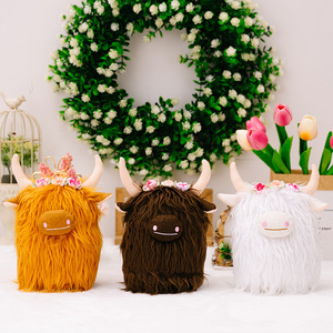 Decoraciones Navideñas Más Vendidas, Peluche de Vaca de las Tierras Altas Escocesas, Muñeco Artificial para Niños - Product Image 3