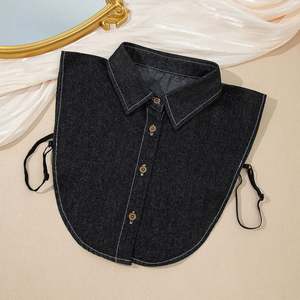 Col de décoration noir en denim de coton à la mode - Product Image 5