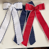 OKAY 4 pouces blanc bleu rouge longue queue Moonstitch cheveux arcs pinces à cheveux barrettes avec alligator pour fille adolescents enfants bambin