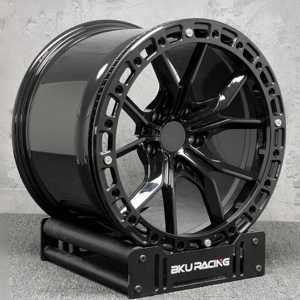 Jantes Bku Forged Beadlock Drag Wheels 5x115 pour <span class=keywords><strong>Dodge</strong></span> Challenger <span class=keywords><strong>SRT</strong></span> Hellcat 17 18 19 pouces, noires, en alliage haute résistance, pour voitures muscle. - Product Image 2