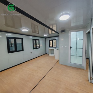 บ้านแบบพกพาพับได้พร้อม2ห้องนอน1ห้องน้ำบ้านภาชนะขยายได้สำหรับใช้กลางแจ้งขนาดเล็ก