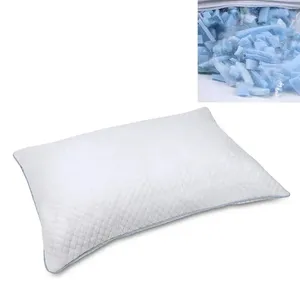 Shredded Memory Foam Pillow Soft Bamboo Side Sleeper Pillows Premium Cooling Gel Memory Foam Pillow Adjustable Loft With Zipper