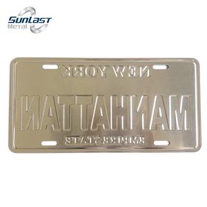 Personalizado al por mayor de Nueva <span class=keywords><strong>York</strong></span> cualquier texto logotipo personalizado recuerdo en relieve Metal aluminio matrícula de coche placas - Product Image 4