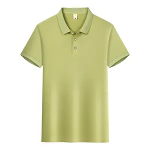Kaus Polo bordir bisnis baju Grup kaus iklan budaya cetak Logo Lapel warna Solid