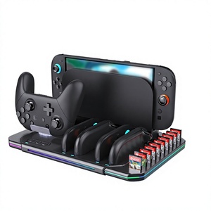 แท่นชาร์จคอนโทรลเลอร์เกมออลอินวันสำหรับ <span class=keywords><strong>Switch</strong></span> 2 PS5 พร้อมไฟ RGB พัดลมระบายความร้อนอเนกประสงค์ ที่วางเก็บการ์ดเกม - Product Image 1