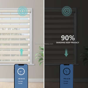 Tissu de <span class=keywords><strong>store</strong></span> vénitien zèbre personnalisé de vente chaude semi-ombrage exquis stores zébrés de haute qualité contrôle Alexa intégré plaine - Product Image 4