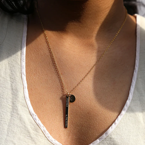 Personalized Long <strong>bar</strong> <strong>Necklace</strong> 925 <strong>Sterling</strong> <strong>Silver</strong> Dainty 18k Gold Plated Blank <strong>t</strong> <strong>bar</strong> <strong>Necklace</strong> - Product Image 4