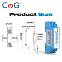 CG 35mm rel DIN PT100 modul integrasi temperatur-200-650 ℃ 4-20mA/0-5V/0-10V Output RTD transduser suhu