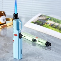 Briquet à gaz portable gonflable, nouveau design, en plastique, au butane, coupe-vent, pour le camping et la cuisine
