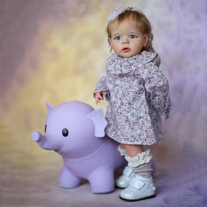 NPK 24 pouces/60 cm Poupée réaliste pour bébé Jouets Cadeau de Noël Poupée d'art faite à la main Poupée mignonne en silicone pour tout-petits Reborn Dolls - Product Image 4