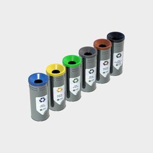 Poubelle de recyclage en métal BDB modèle 50101-A-EN, unité de collecte des déchets en acier inoxydable - Product Image 5
