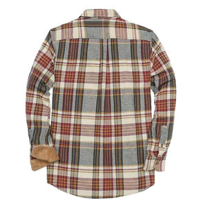 Camisa Casual de Flanela de Alta Qualidade com Mangas Longas Grossas e Estampa em Patchwork para Homens - Product Image 1