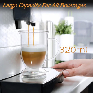 Tasses en <span class=keywords><strong>verre</strong></span> à double paroi de 11 oz/320 ml, compatibles lave-vaisselle et micro-ondes, pour thé, latte, cappuccino, expresso, boissons chaudes et froides - Product Image 2