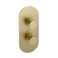 Ensemble de douche thermostatique encastré, mitigeur à deux fonctions, corps en laiton, finition brossée, moderne, pour hôtel et appartement