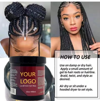 Gel Rambut Non Greasy Loc N Twist, Wax Pengontrol Ujung Rambut Daya Rekat Kuat, Glitter Braiding Jam, Gel Kepang Rambut, Kemasan Karton, Unisex, Umum