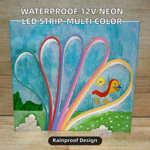 Bande lumineuse LED néon IP65 12V 5m étanche 120 LED/m, ruban LED, contrôle par application, rose, blanc chaud, bleu, vert - Product Image 2