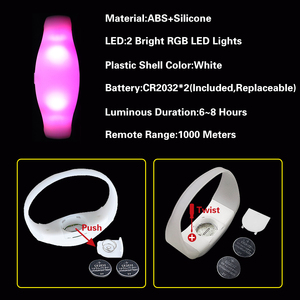 Pulseras LED Interactivas con Sensor de Sonido para Conciertos, Control Remoto Wifi DMX de Silicona Personalizadas para Fiestas - Product Image 6
