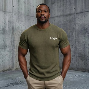 Camiseta Deportiva de Poliéster para Hombre, de Secado Rápido, Ligera, Transpirable, Suave al Tacto, con Spandex, para Gimnasio, Diseño ODM de Fábrica, Popular - Product Image 1