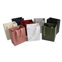 Sac cadeau en papier kraft blanc de luxe imprimé sur mesure avec poignée en ruban pour l'artisanat, l'achat de bougies, personnalisé avec votre propre logo