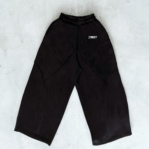 Pantalones de chándal gruesos y pesados de 500GSM y 600GSM, estilo paracaídas, de alta calidad, de pierna ancha y holgados, fabricante. - Product Image 3
